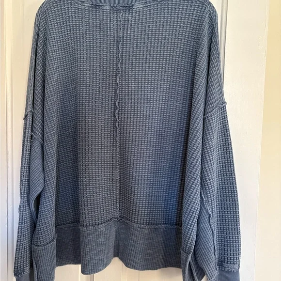 American Eagle Big Hug Crew Neck Waffle Shirt - Picture 8 of 10